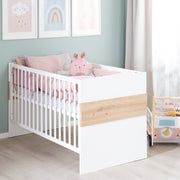 Set di mobili 'Lion 2 -Part - Compi Children's Bed 70x140 + Cambiamento tavolo largo - bianco - arredamento' artigiano quercia '