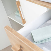 Set di mobili 'Lion 2 -Part - Compi Children's Bed 70x140 + Cambiamento tavolo largo - bianco - arredamento' artigiano quercia '