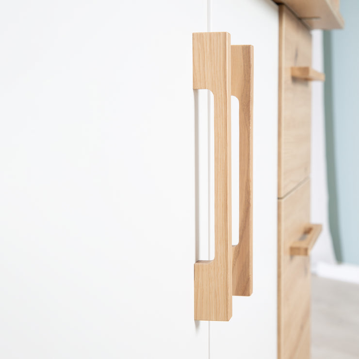 Set di mobili 'Lion 2 -Part - Compi Children's Bed 70x140 + Cambiamento tavolo largo - bianco - arredamento' artigiano quercia '