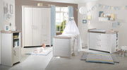 Room set 'Felicia' incl. combi cot 70 x 140 cm, changing table & 3-door wardrobe, Luna Elm / white