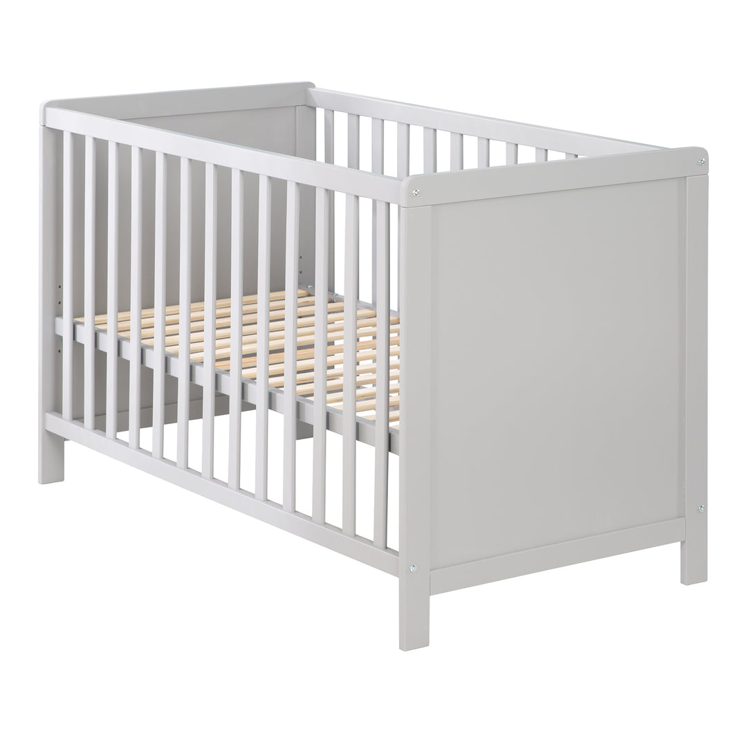 Möbelset 'Hamburg' - Baby- & Beistellbett 60x120 + Wickelkommode 2-türig - Taupe