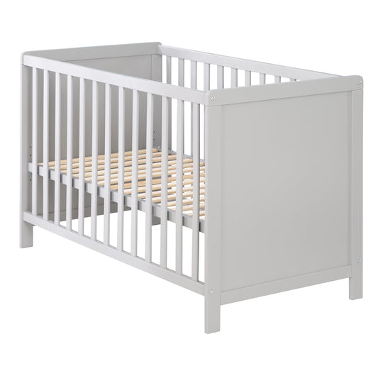 Möbelset 'Hamburg' - Baby- & Beistellbett 60x120 + Wickelkommode 2-türig - Taupe