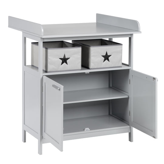 Möbelset 'Hamburg' - Baby- & Beistellbett 60x120 + Wickelkommode 2-türig - Taupe