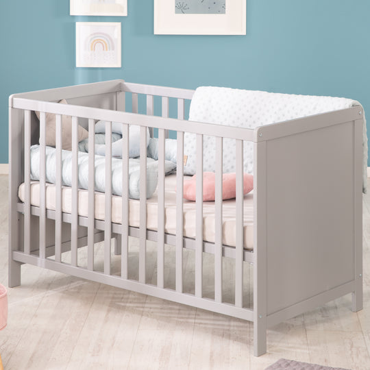Möbelset 'Hamburg' - Baby- & Beistellbett 60x120 + Wickelkommode 2-türig - Taupe