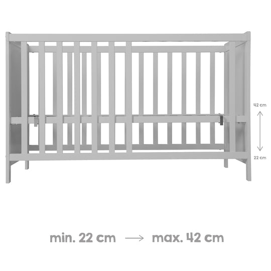 Möbelset 'Hamburg' - Baby- & Beistellbett 60x120 + Wickelkommode 2-türig - Taupe