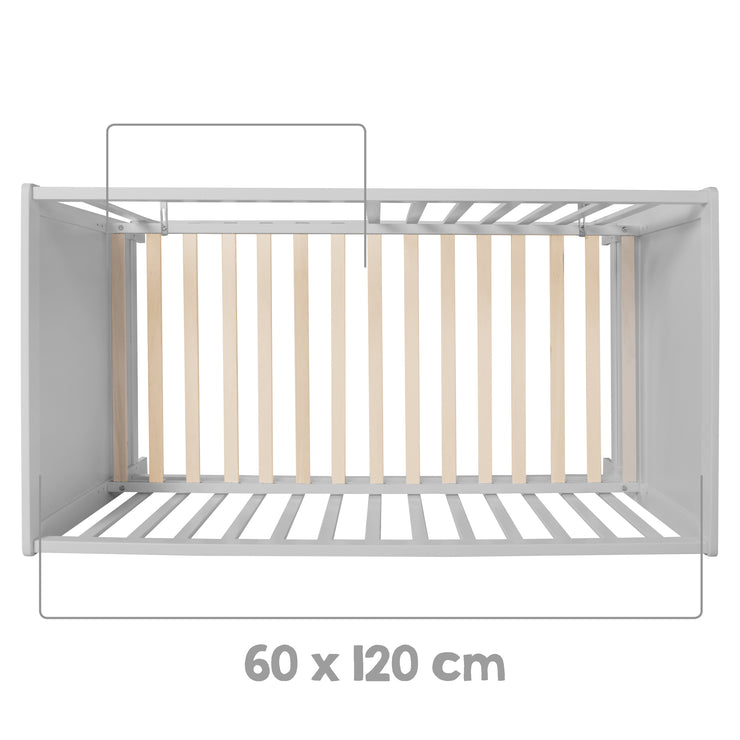 Set di mobili 'Amburgo' - Baby & Side Led 60x120 + Cambiamento Tabella 2 -door - Taupe