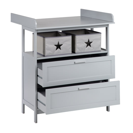 Möbelset 'Hamburg' - Baby- & Beistellbett 60x120 + Wickelkommode - Taupe