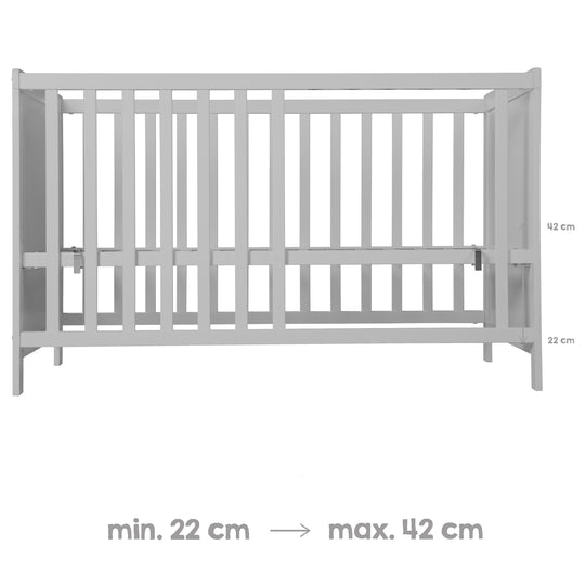 Möbelset 'Hamburg' - Baby- & Beistellbett 60x120 + Wickelkommode - Taupe
