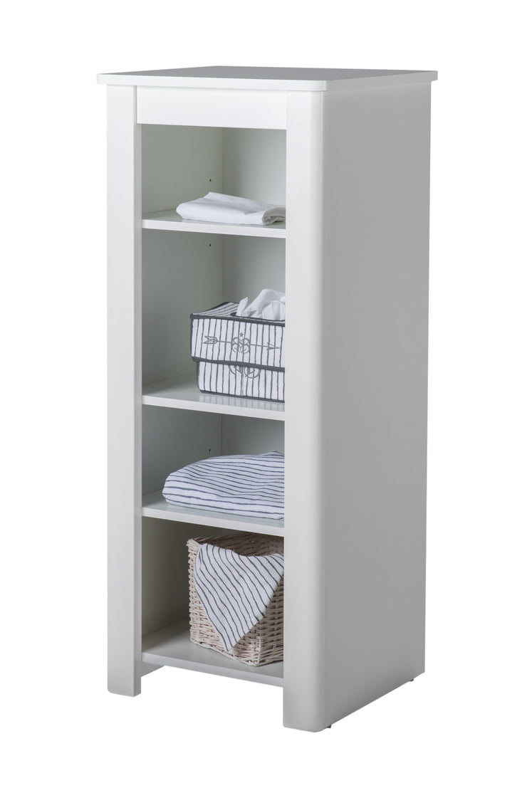 Standing shelf 'Linus', white, made of wood with milled fronts for baby rooms and children's rooms