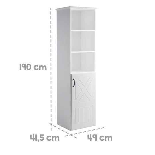 Ripiano 'Constantin', bianco, mensola in legno per camera per bambini, tecnologia soft close, mobili per bambini/bambini
