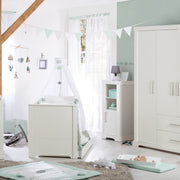 Standregal 'Maxi‘, Korpus Dekor Weiß, Fronten Canadian White, Holz, mit Soft Close-Technik