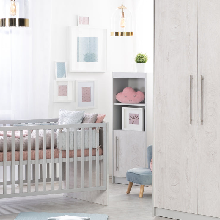 Standregal 'Maren 2', Regal aus Holz für Babyzimmer & Kinderzimmer, lichtgrau, weiß