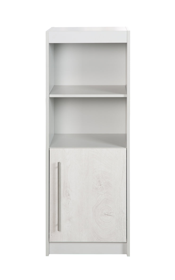 Étagère sur pied "Maren 2" en bois pour chambres d'enfant, gris/blanc