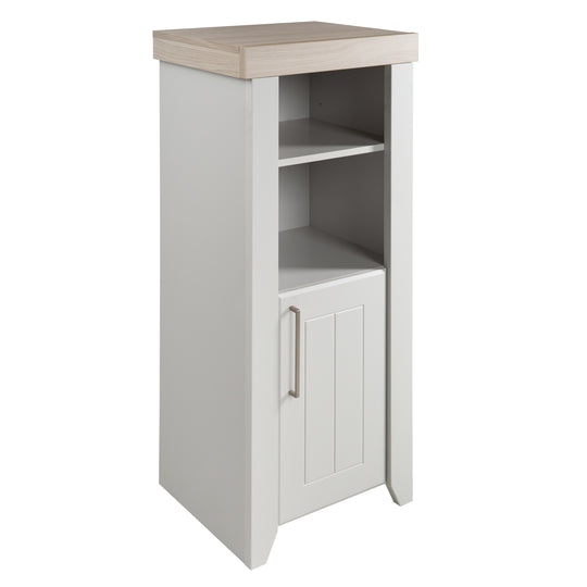 Libreria 'Helene', in legno per camerette, con sistema soft-close, color grigio chiaro/Luna Elm