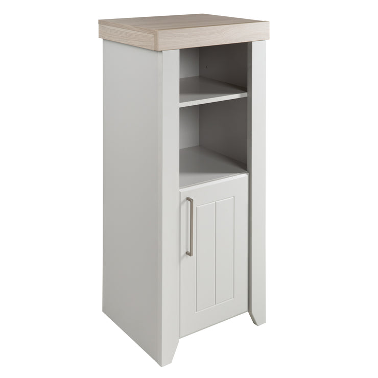Standregal 'Helene', hecho de madera para la habitación del bebé y los niños, tecnología de cierre suave, gris claro / luna Elm