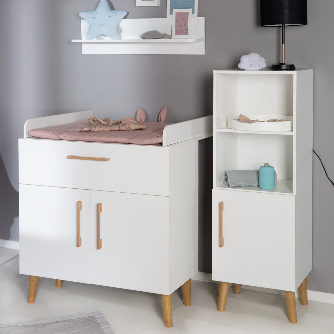 Standregal 'Mick', mit Massivholzgriff, Füße Dekor Goldeiche für Babyzimmer und Kinderzimmer