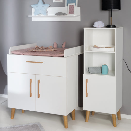 Standregal 'Mick', mit Massivholzgriff, Füße Dekor Goldeiche für Babyzimmer und Kinderzimmer