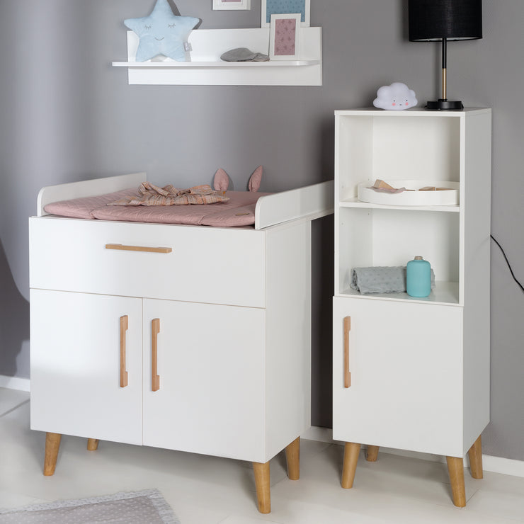 Standregal 'Mick', mit Massivholzgriff, Füße Dekor Goldeiche für Babyzimmer und Kinderzimmer
