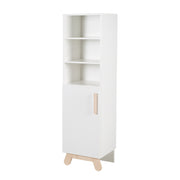 Estante de soporte 'Clara', 3 compartimentos abiertos, corpus en blanco, pies y manijas hechas de madera maciza