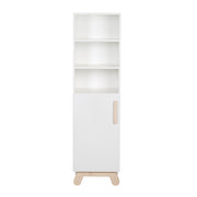 Estante de soporte 'Clara', 3 compartimentos abiertos, corpus en blanco, pies y manijas hechas de madera maciza