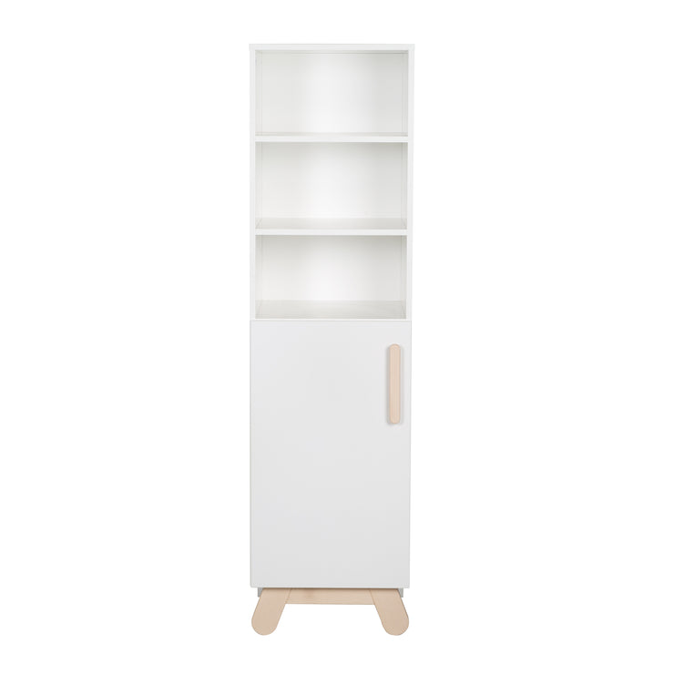 Estante de soporte 'Clara', 3 compartimentos abiertos, corpus en blanco, pies y manijas hechas de madera maciza