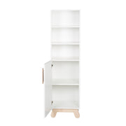 Estante de soporte 'Clara', 3 compartimentos abiertos, corpus en blanco, pies y manijas hechas de madera maciza
