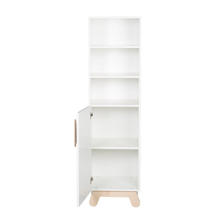 Estante de soporte 'Clara', 3 compartimentos abiertos, corpus en blanco, pies y manijas hechas de madera maciza