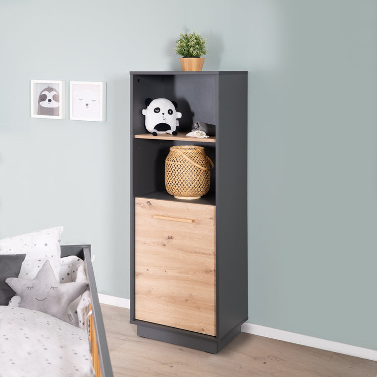 Étagère murale à fixer en bois blanc et gris graphite chambre ado