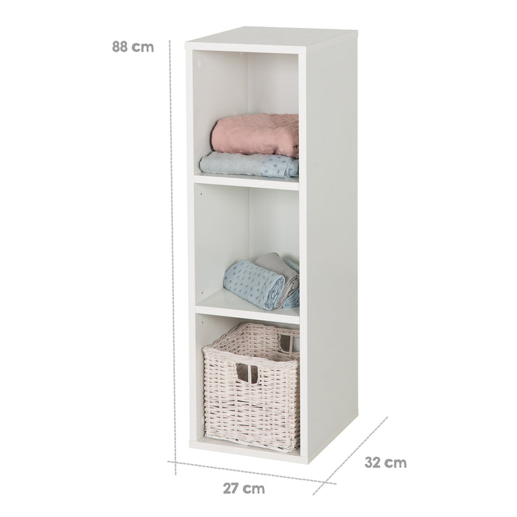 Universal-Seitenregal, weiß, passend unter Wickelkommoden, für Baby- & Kinderzimmer