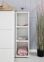 Universal side shelf, white, fits under changing dressers, for baby and children's rooms