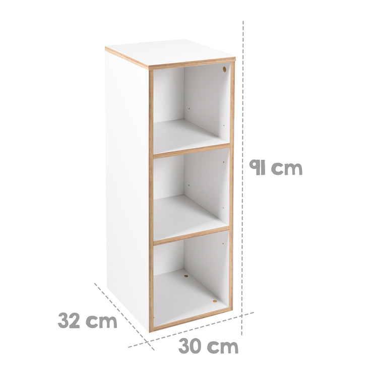'Finn' side shelf, fits under the 'Finn' changing table, for baby and children's rooms, white, wood