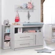 Étagère latérale «Maren 2», adaptée sous la table à langer «Maren 2», pour la chambre des enfants, gris clair, blanc