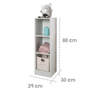Étagère latérale «Maren 2», adaptée sous la table à langer «Maren 2», pour la chambre des enfants, gris clair, blanc