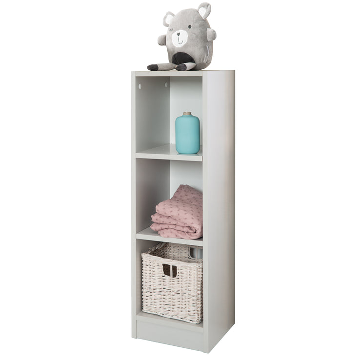 Étagère latérale «Maren 2», adaptée sous la table à langer «Maren 2», pour la chambre des enfants, gris clair, blanc