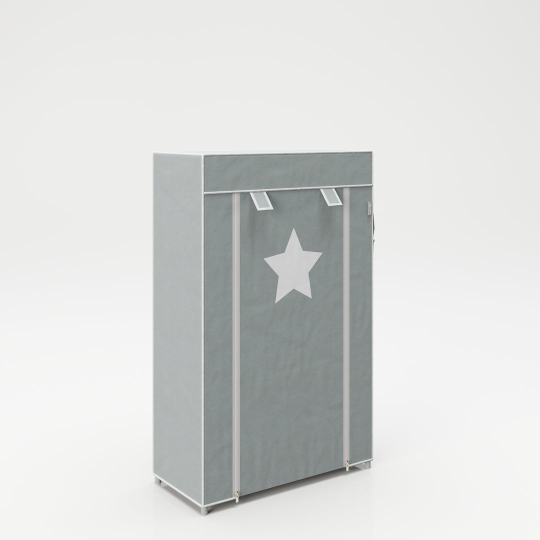 Armario textil 'Little Stars', para habitación infantil, bebé o sala, motivo estrellado gris, 58 x 28 x 90 cm
