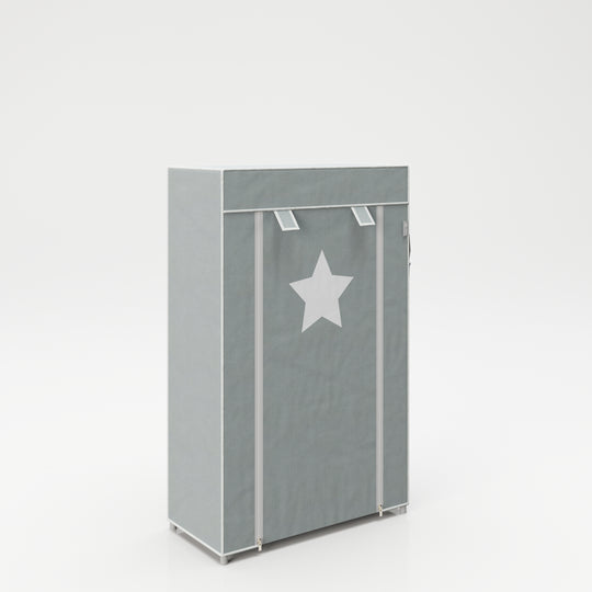 Armario textil 'Little Stars', para habitación infantil, bebé o sala, motivo estrellado gris, 58 x 28 x 90 cm