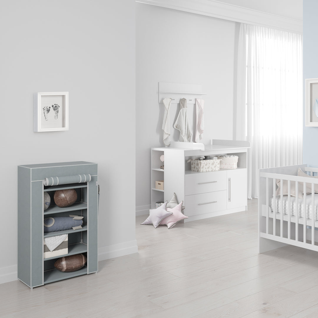 Armario textil 'Little Stars', para habitación infantil, bebé o sala, motivo estrellado gris, 58 x 28 x 90 cm