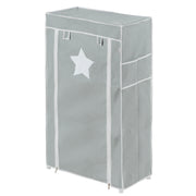 Textile storage cabinet 'Little Stars', for children's, baby or living room, star motif grey, 58 x 28 x 90 cm