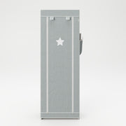 Armoire de rangement en textile "Little Stars", gris vert, avec motif d'étoile, 158 x 58 x 28 cm