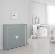 Textil-Aufbewahrungsschrank 'Little Stars' für Kinder-, Baby- oder Wohnzimmer, Stern-Motiv grau, 113 x 28 x 108 cm