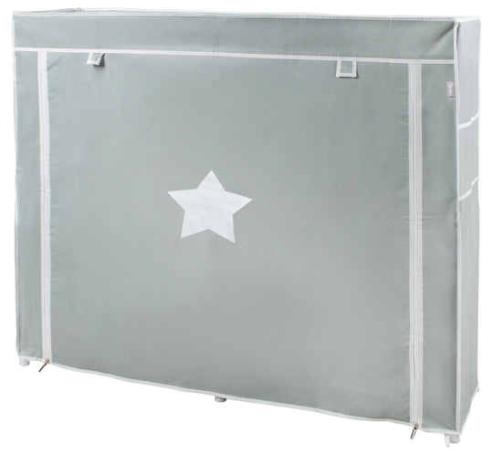 Armario textil 'Little Stars' para habitación infantil, bebé o sala, motivo estrellado gris, 113 x 28 x 108 cm