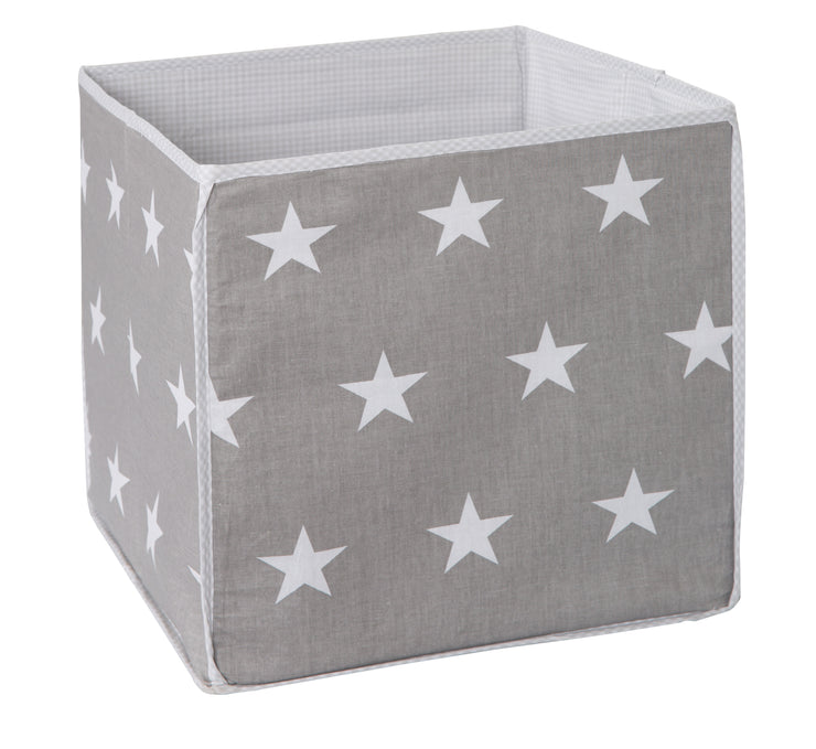 Aufbewahrungsbox 'Little Stars', Canvas-Box für Spielzeug, Deko, grau mit weißen Sternen