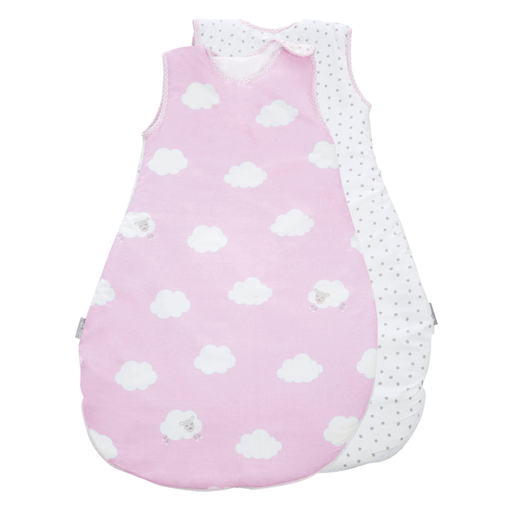 Sleeping Bag 'Kleine Wolke rosa', 70 - 90 cm, all-year baby sleeping bag, breathable cotton