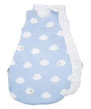 Saco de dormir 'Kleine Wolke blau', 70 - 90 cm, todo el año, algodón transpirable, unisex