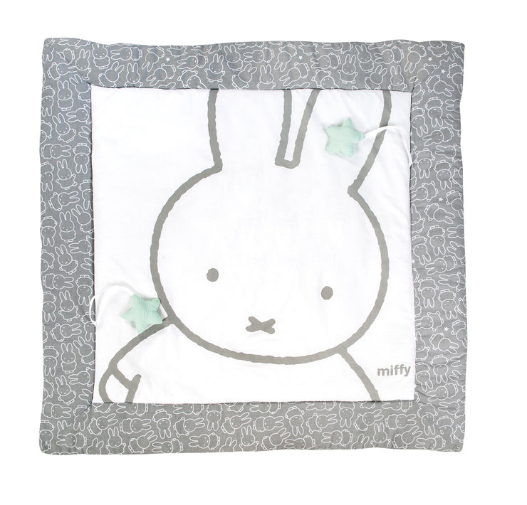 Tapis d'éveil "miffy®"100 x 100 cm, revêtement pour parc d'enfant, 100 % coton