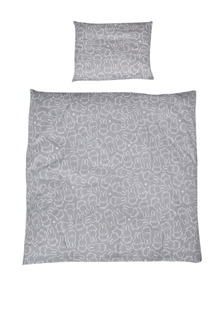 Juego de cuna 'miffy®', 2 piezas, ropa de cama de cuna 80 x 80 cm, ropa de cama reversible, 100% algodón