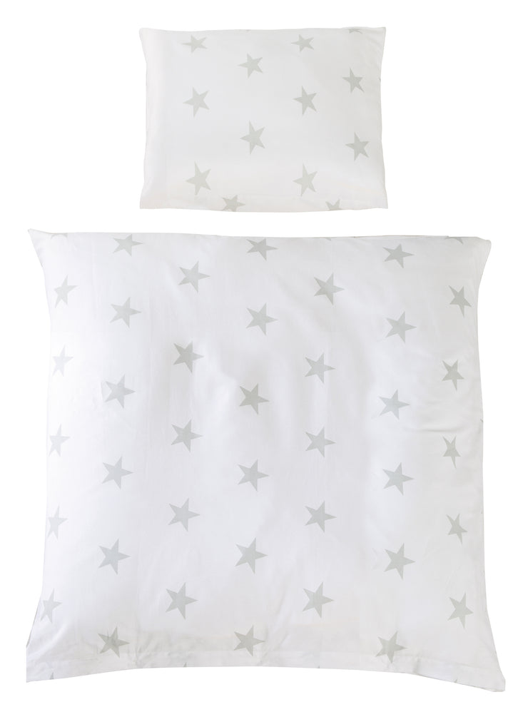 Biancheria per culla "Little Stars", set culla 2 pezzi, biancheria da letto per bambini 80 x 80 cm, 100% cotone