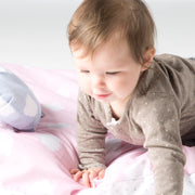 Ropa de cama de cuna 'Little Cloud Pink', juego de cuna de 2 piezas, ropa de cama de bebé 80 x 80 cm, 100% algodón