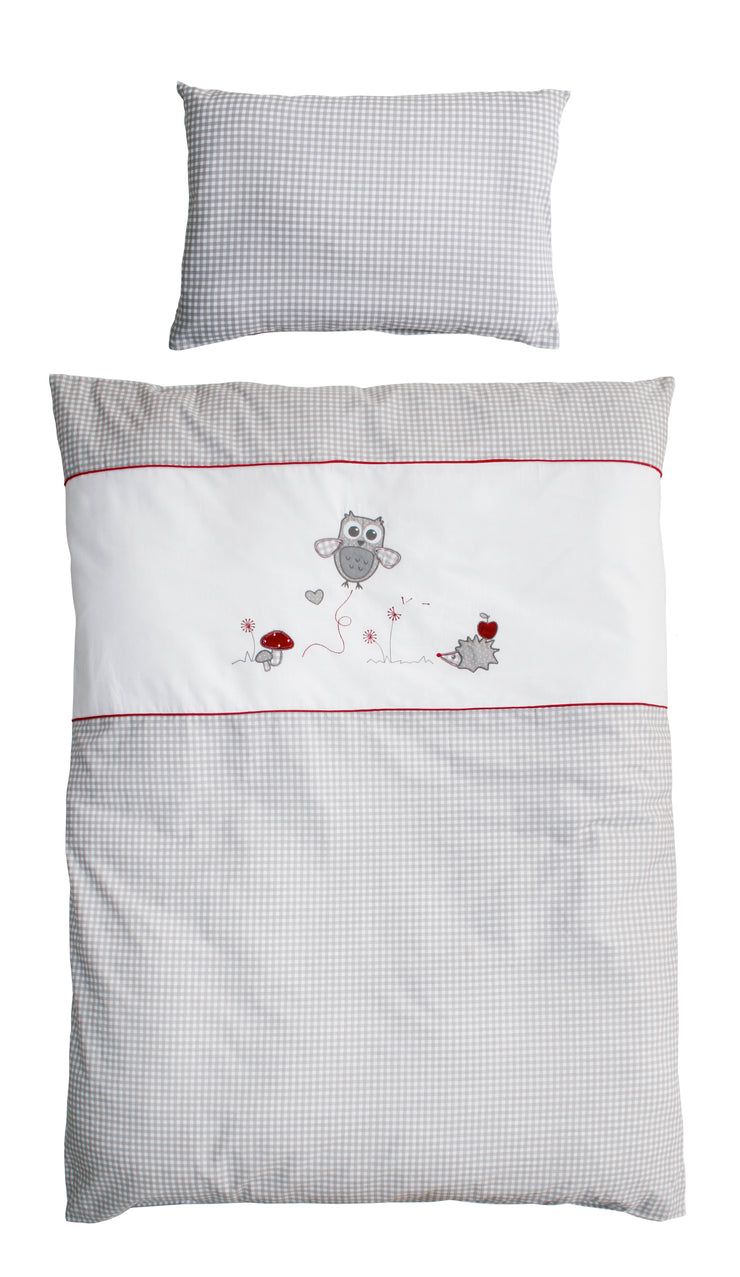 LINO DI LINETTO 'ADAM & OWL', LINO DI BAMBINI DA BAMBINI A 2 pezzi 100 x 135 cm, 100% di cotone