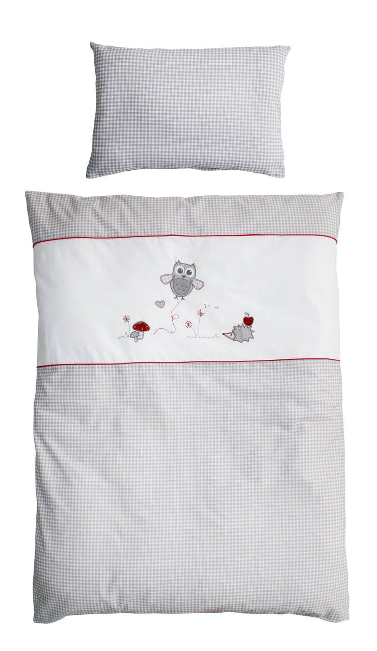 Bed linen 'Adam & Eule', 2-part children's bed linen 100 x 135 cm, 100% cotton